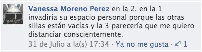 Respuesta de Vanessa Moreno al acertijo de las sillas