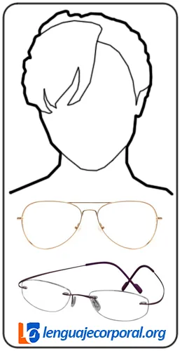 Lentes para rostro con forma de corazón: de aviador y sin montura