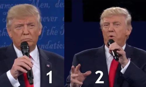 Los dos Trump del debate: antes y después de cambiar el micrófono de mano