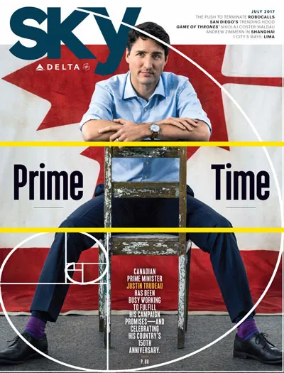 La portada de Trudeau con las líneas de la composición y su punto focal