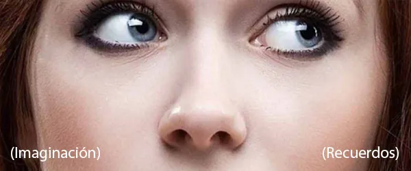 Chica mirando hacia un lado mientras recuerda