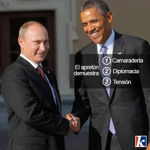 Apretón de manos entre Barack Obama y Vladimir Putin